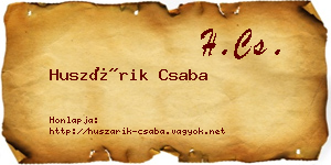Huszárik Csaba névjegykártya